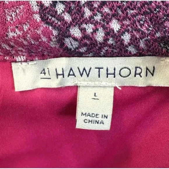 41 Hawthorn Women's Size Large Pink Multicolor Floral Knee Length Skirt - Picture 5 of 7